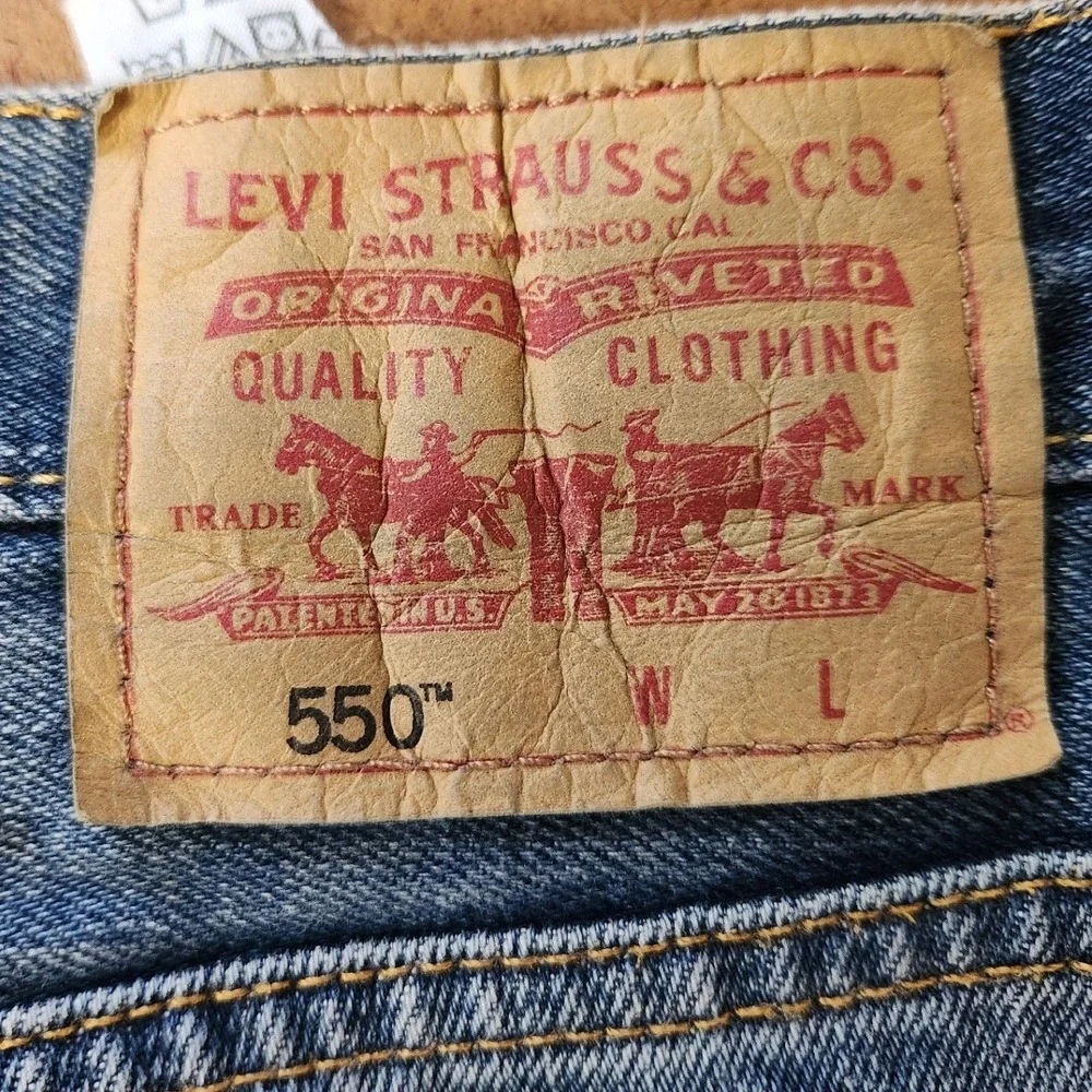 Levi's 550 Relaxed Fit Straight Blue Denim Jeans Men Big & Tall 46x30 Light Wash